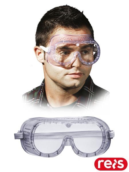 Gogle Ochronne Przeciwodpryskowe Klasa 1 | Antyparujące, Regulowane | Ochrona F | EN166 | BHP REIS