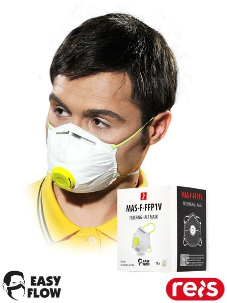 Półmaska Ochronna FFP1 z Zaworkiem, 10 sztuk REIS