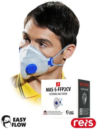 Półmaska Ochronna FFP2 z Węglem Aktywnym, 10 szt. REIS
