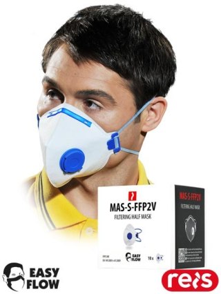 Półmaska Ochronna FFP2 z Zaworkiem i Klamrą na Nos, 10 szt. REIS