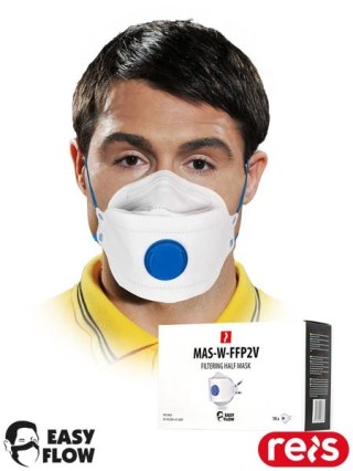 Półmaska Ochronna FFP2 z Zaworkiem i Piankową Poduszką, 10 szt. REIS