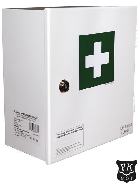Apteczka stalowa do zakładu - kompletna, norma DIN 13164 PK-MOT