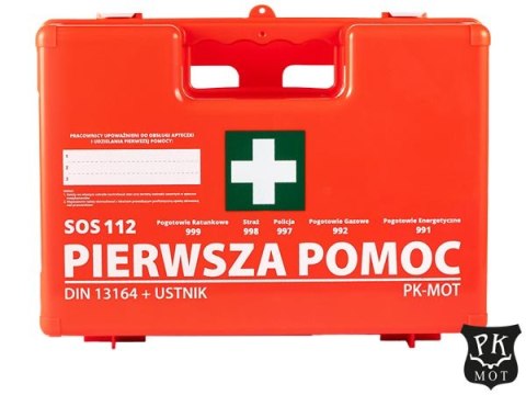Apteczka Zakładowa Przenośna z ABS – Wyposażenie DIN 13164:2022 PK-MOT