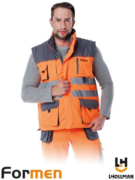 Bezrękawnik Roboczy Ocieplany FORMEN – Wzmocnienia na Ramionach, Wiele Kieszeni L.HOLLMAN