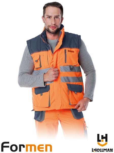 Bezrękawnik Roboczy Ocieplany FORMEN – Wzmocnienia na Ramionach, Wiele Kieszeni L.HOLLMAN