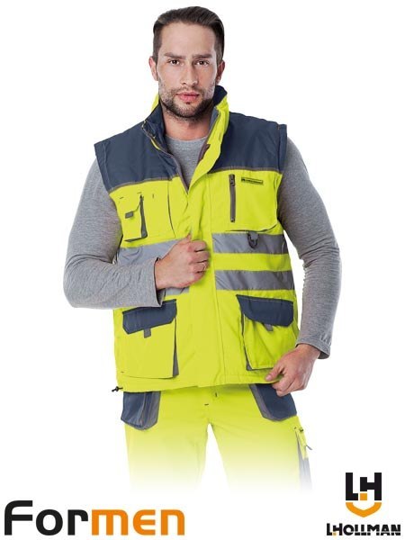Bezrękawnik Roboczy Ocieplany FORMEN – Wzmocnienia na Ramionach, Wiele Kieszeni L.HOLLMAN