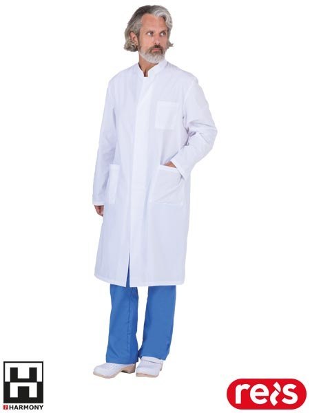 Męski Fartuch Laboratoryjny – Poliester/Bawełna, Regulowany, Łatwy w Dezynfekcji REIS