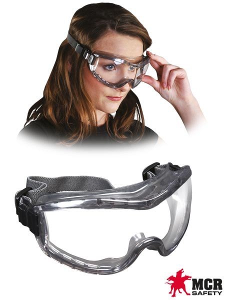 Gogle Przeciwodpryskowe STRYKER – Ochrona 45 m/s, Anti-Fog i Uszczelnienia TPR MCR