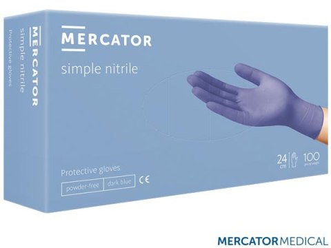 Rękawice nitrylowe niebieskie teksturowane 100 szt. MERCATOR MEDICAL