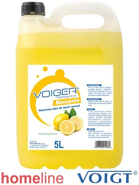 Płyn do naczyń - Usuwa tłuszcz, łagodny dla skóry, 5 l VOIGT