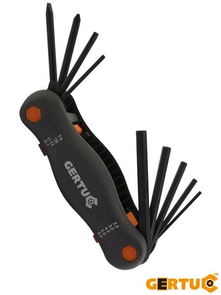 Klucze imbusowe - Zestaw do montażu i napraw, niklowane, różne rozmiary. GERTU