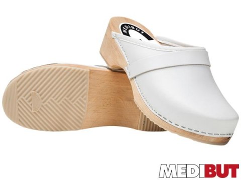 Pantolety Zdrowotne Drewniaki | Skóra Powlekana | Profil Ortopedyczny | EN 20347 MEDIBUT