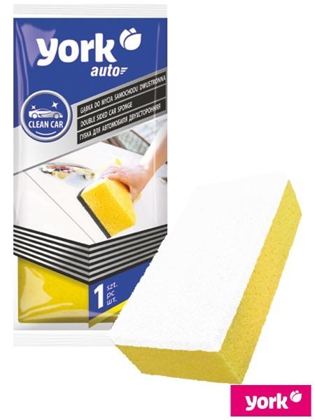 Dwustronna gąbka do mycia auta – Skuteczna i bezpieczna dla lakieru YORK