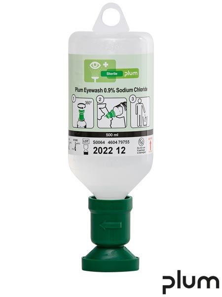 Płyn do Płukania Oczu Plum Eye Wash | 0,9% NaCl | 500 ml | Z Uchwytem Ściennym PLUM