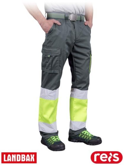 Spodnie ochronne męskie BAX - elastyczne, odblaski, z kieszeniami REIS