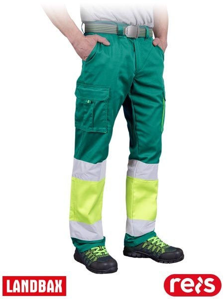 Spodnie ochronne męskie BAX - elastyczne, odblaski, z kieszeniami REIS