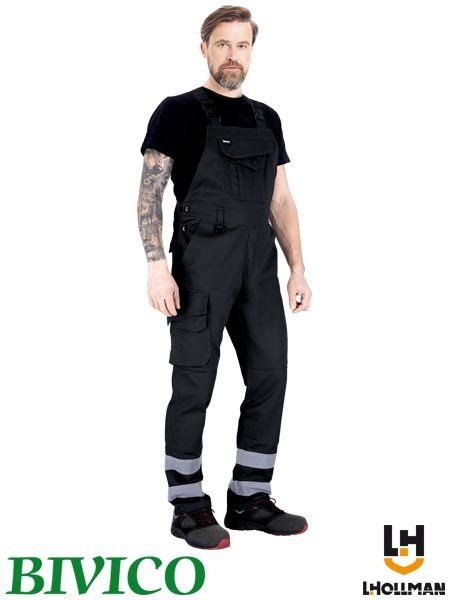 Spodnie ogrodniczki męskie - Trwałe, z licznymi kieszeniami, odblaskami, do prac budowlanych L.HOLLMAN
