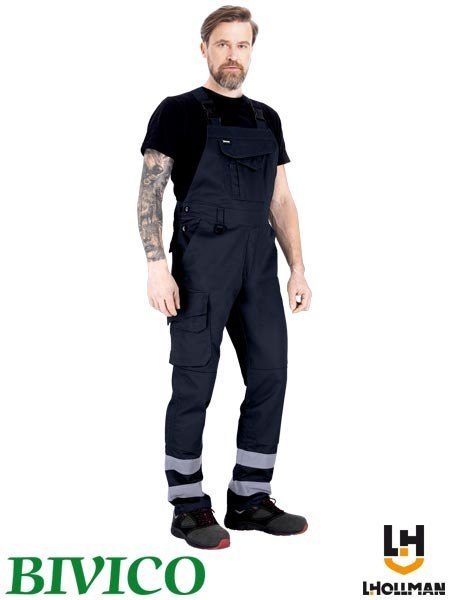 Spodnie ogrodniczki męskie - Trwałe, z licznymi kieszeniami, odblaskami, do prac budowlanych L.HOLLMAN