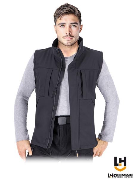 Bezrękawnik ochronny męski softshell - 4 kieszenie, elastyczny L.HOLLMAN