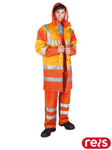 Płaszcz Przeciwdeszczowy Elastyczny PU/PCV 0,50mm | Odblaskowy | Saszetka REIS
