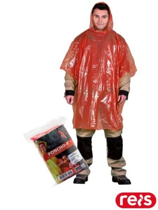 Peleryna Przeciwdeszczowa Poncho | Kompaktowa, Lekka | 100% Polietylen | Z Kapturem | Jednorazowa REIS