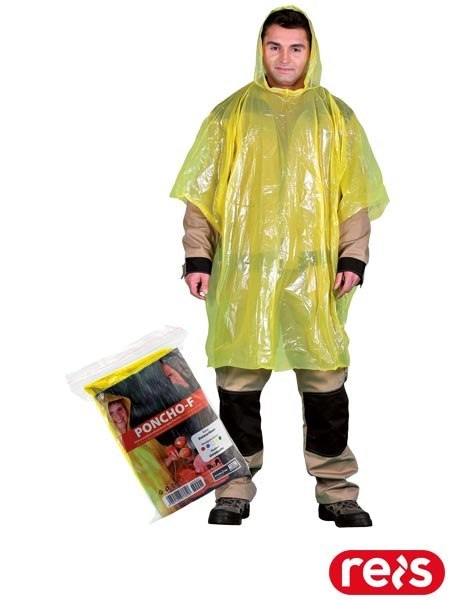 Peleryna Przeciwdeszczowa Poncho | Kompaktowa, Lekka | 100% Polietylen | Z Kapturem | Jednorazowa REIS