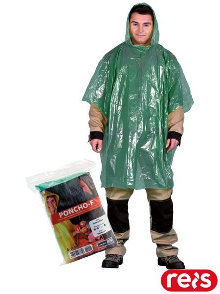 Peleryna Przeciwdeszczowa Poncho | Kompaktowa, Lekka | 100% Polietylen | Z Kapturem | Jednorazowa REIS