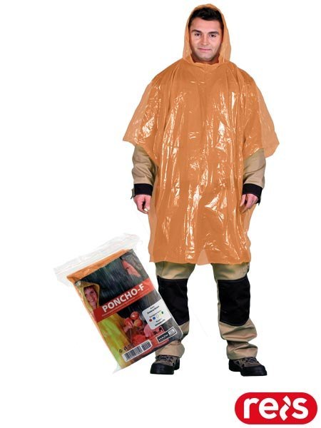 Peleryna Przeciwdeszczowa Poncho | Kompaktowa, Lekka | 100% Polietylen | Z Kapturem | Jednorazowa REIS