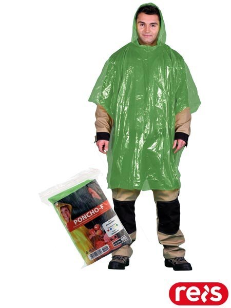 Peleryna Przeciwdeszczowa Poncho | Kompaktowa, Lekka | 100% Polietylen | Z Kapturem | Jednorazowa REIS