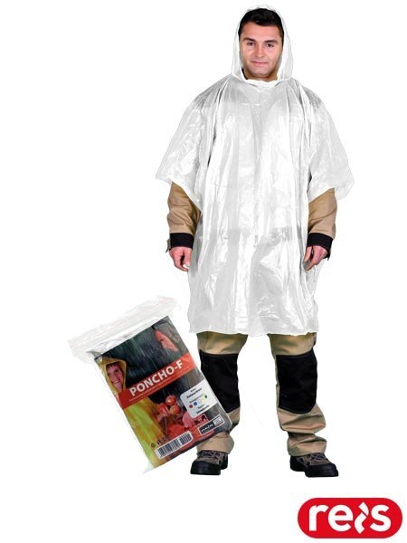 Peleryna Przeciwdeszczowa Poncho | Kompaktowa, Lekka | 100% Polietylen | Z Kapturem | Jednorazowa REIS