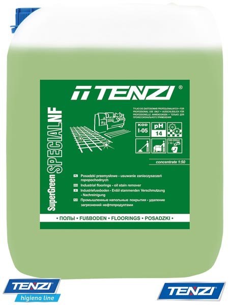 SuperGreen SPECJALNF – Koncentrat do Usuwania Zabrudzeń Ropopochodnych 1 L i 10 L TENZI