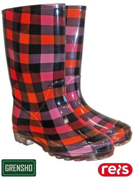 Damskie Kalosze z Kolorową Kratką – Wodoodporne Botki COLOR REIS
