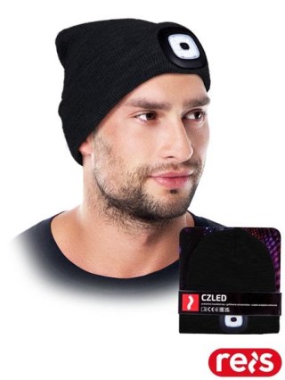 Czapka zimowa z Latarką LED - 3 Tryby Świecenia REIS