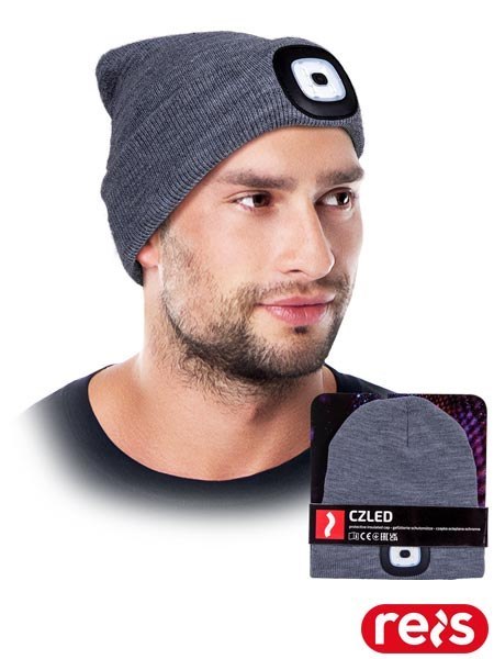 Czapka zimowa z Latarką LED - 3 Tryby Świecenia REIS