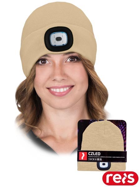 Czapka zimowa z Latarką LED - 3 Tryby Świecenia REIS