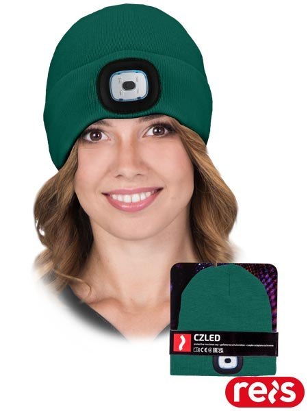 Czapka zimowa z Latarką LED - 3 Tryby Świecenia REIS