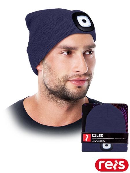Czapka zimowa z Latarką LED - 3 Tryby Świecenia REIS