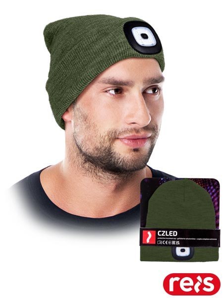 Czapka zimowa z Latarką LED - 3 Tryby Świecenia REIS