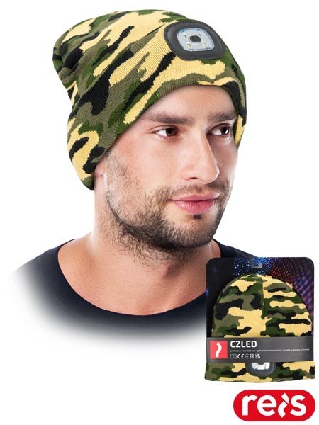 Czapka zimowa z Latarką LED - 3 Tryby Świecenia REIS