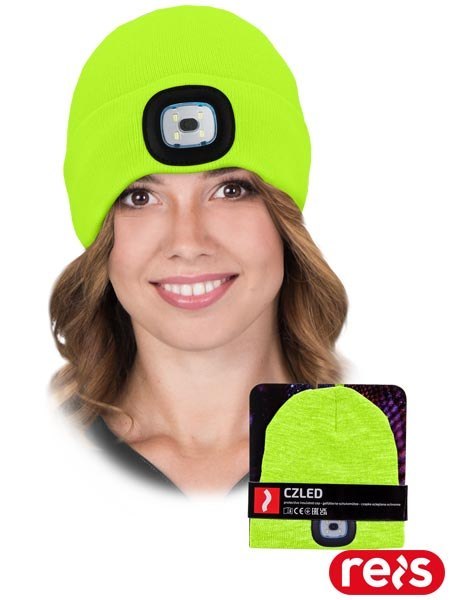 Czapka zimowa z Latarką LED - 3 Tryby Świecenia REIS
