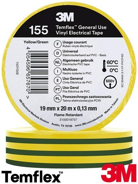 Taśma Elektroizolacyjna 3M™ Temflex™ 155 – Odporna na Warunki Pogodowe 3M