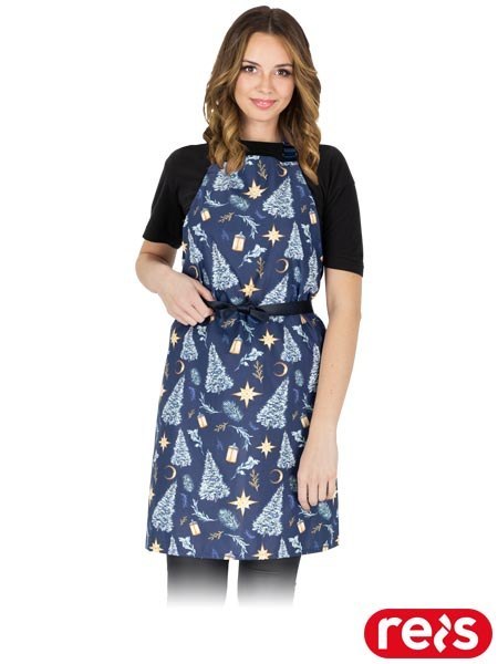 Fartuch Świąteczny z Regulowanym Paskiem na Szyi Bawełna REIS