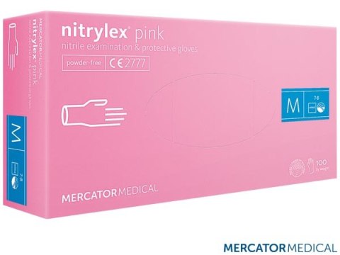 Rękawice nitrylowe nitrylex® różowe 8% Vat MERCATOR MEDICAL