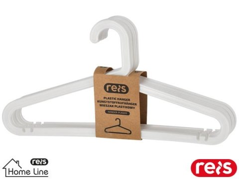 Wieszak Plastikowy z Poprzeczką 40cm | Nacięcia | Uniwersalny | Bezpieczny dla Tkanin | Zestaw 10 szt. REIS