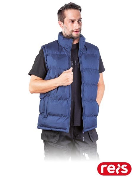 Męski Bezrękawnik Ocieplany Pikowany – Z Polarem i Kołnierzem Stójką REIS