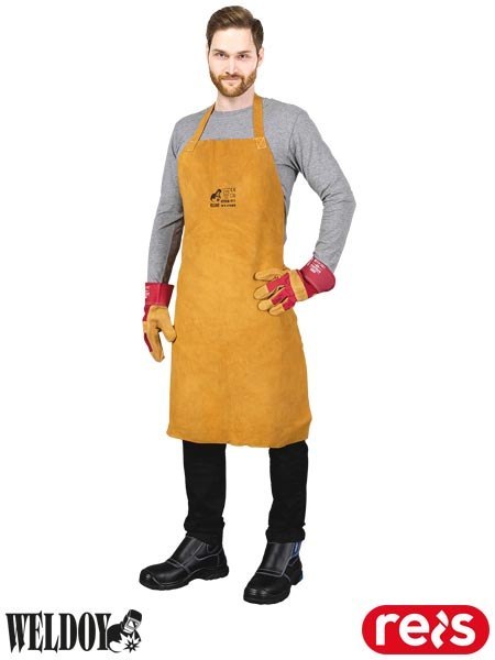 Skórzany Fartuch Spawalniczy Przedni - Odporny na Iskry i Gorąco REIS