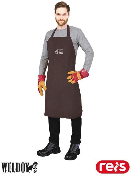 Skórzany Fartuch Spawalniczy Przedni - Odporny na Iskry i Gorąco REIS