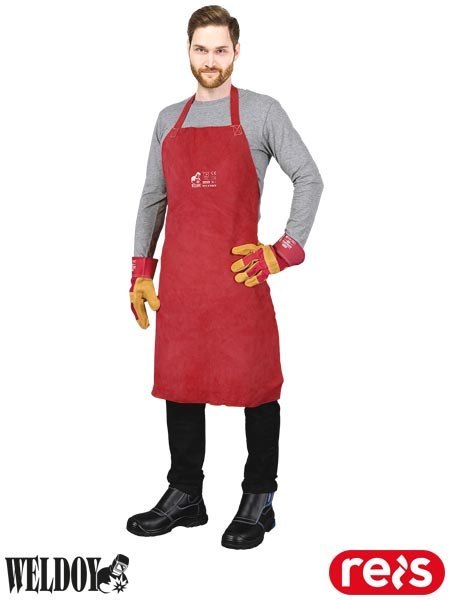 Skórzany Fartuch Spawalniczy Przedni - Odporny na Iskry i Gorąco REIS