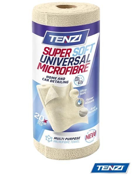 Ścierki z Mikrofibry w Rolce – 20 Sztuk, Bez Detergentów TENZI
