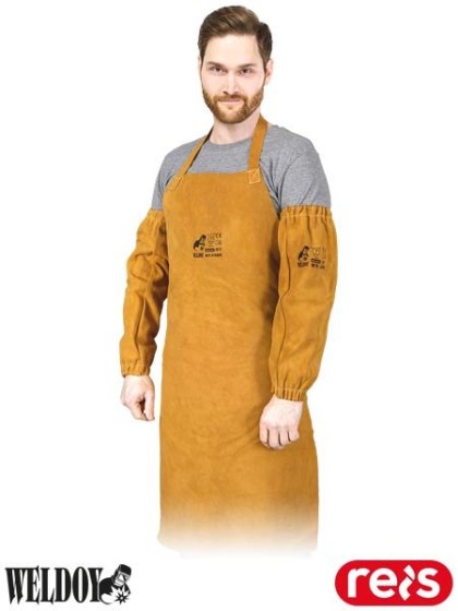 Rękaw spawalniczy skórzany 46 cm - Ściągacz, kevlarowe nici REIS